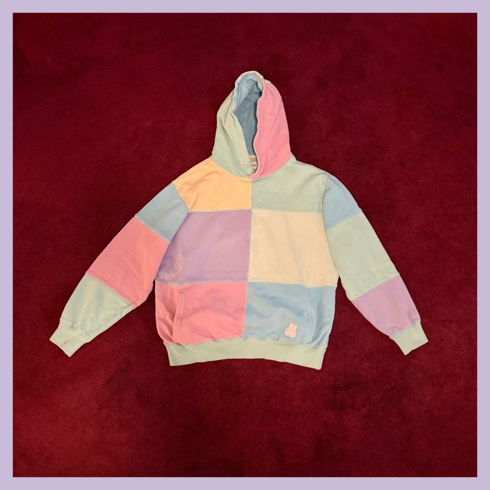 Limited edition Teddy Fresh color block pastel hoodie🧸💖